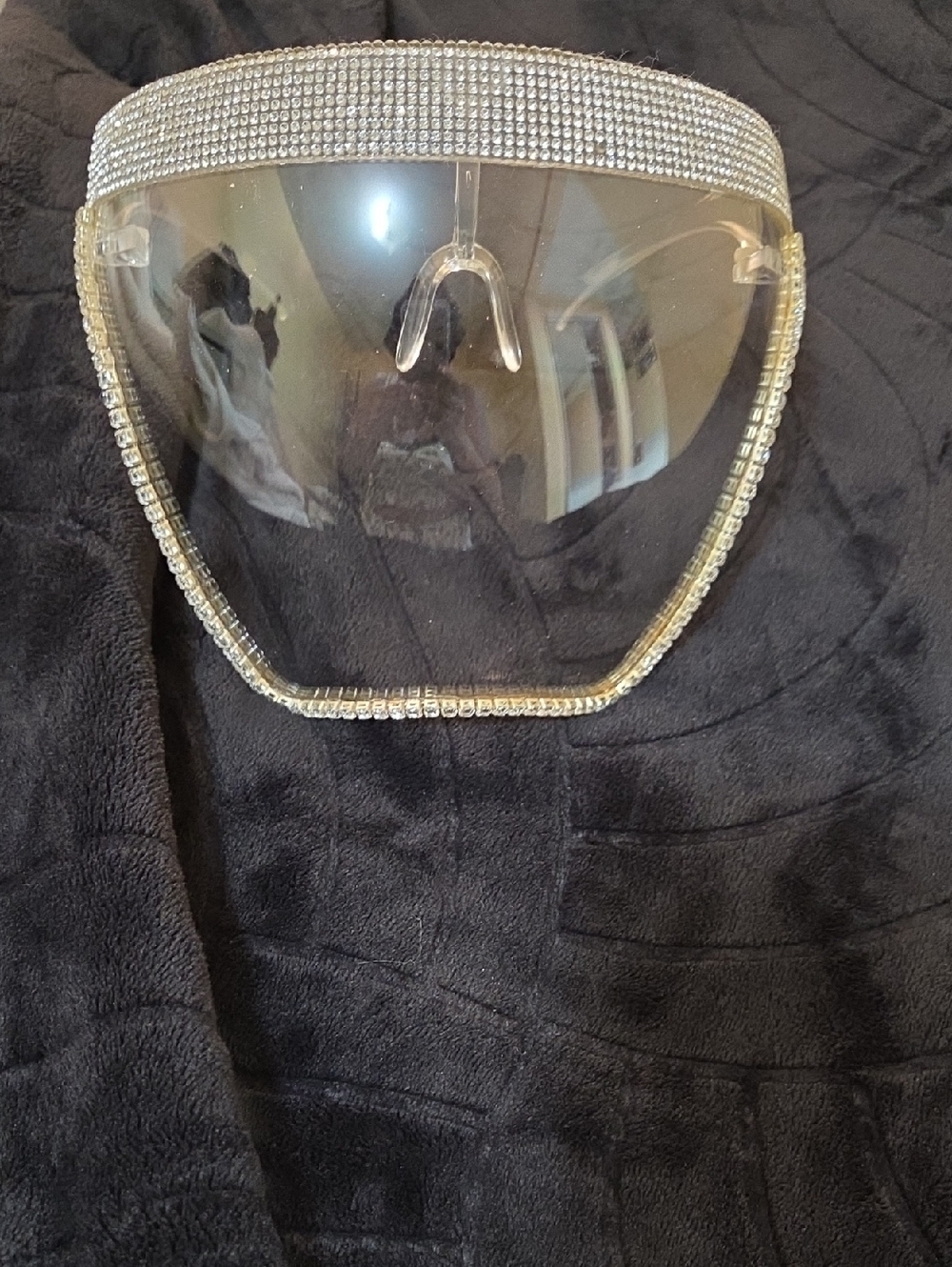 Crystal-Trim Clear Face Shield Visor - Women Accessories